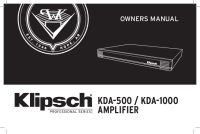 Klipsch KDA-500 - Owners Manual 